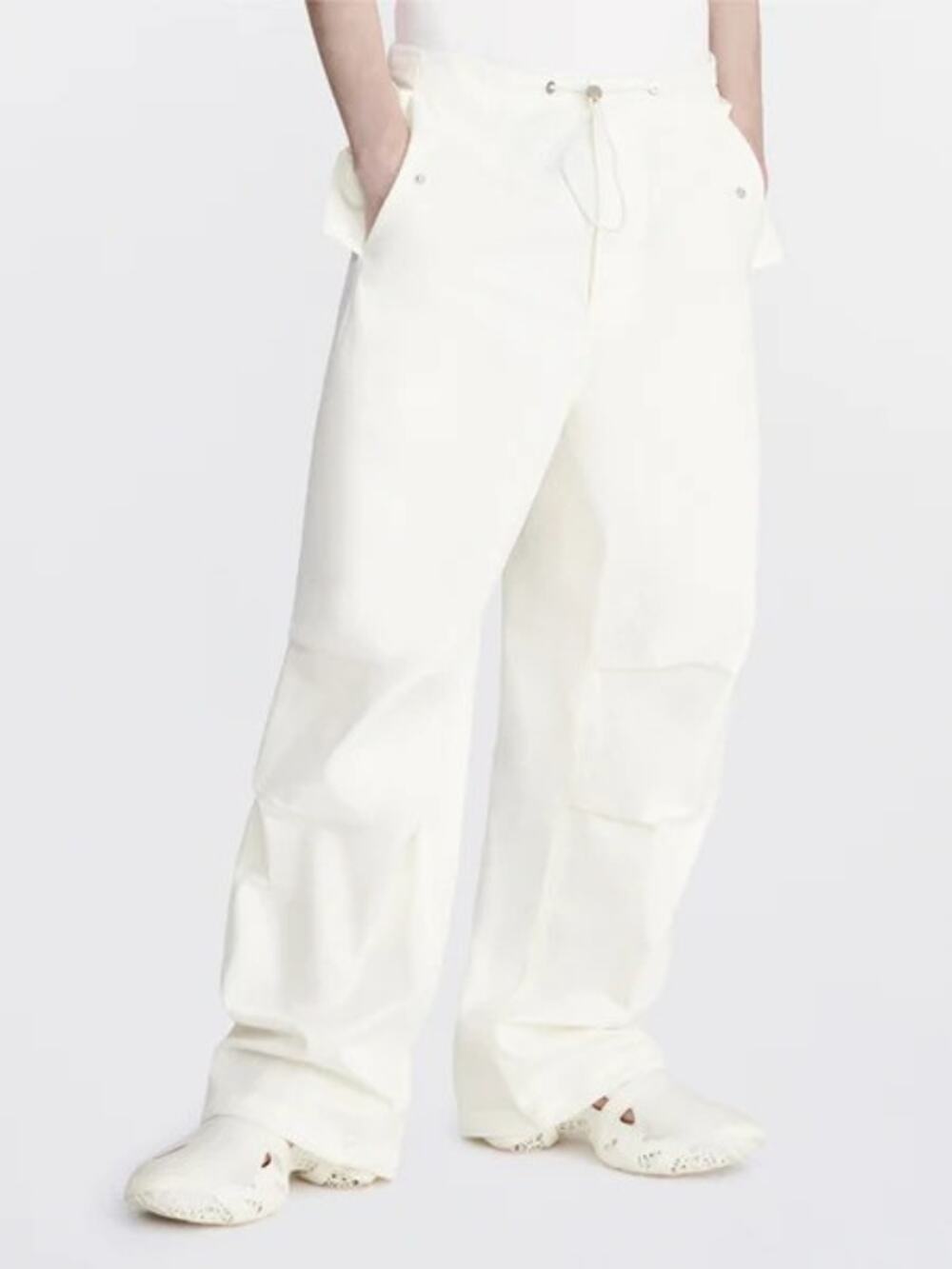 Dion Lee Toggle Parachute Pants Cotton Blend Twill Baggy Streetwear Y2K Retro S